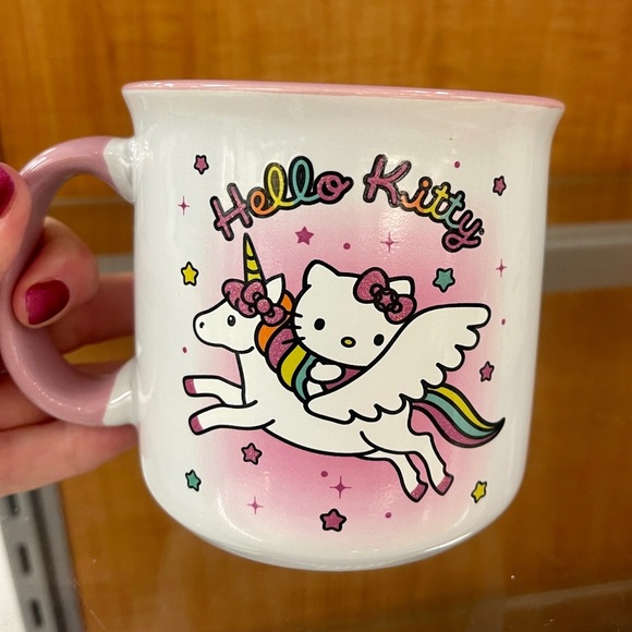HELLO KITTY Sanrio Unicorn Pegasus Glitter Rainbow 🌈 Ceramic Coffee Mug NEW - Picture 3 of 6